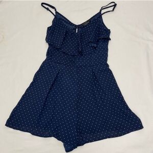 Trixxi Romper Navy wi Polka Dots Elastic Waist Adjustable Straps. Size XL